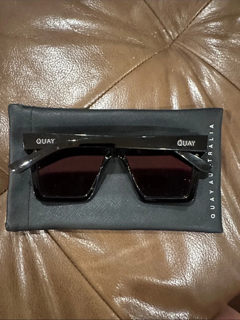 Quay Australia Shield Sunglasses with Pink-Orange Mirrored Lenses